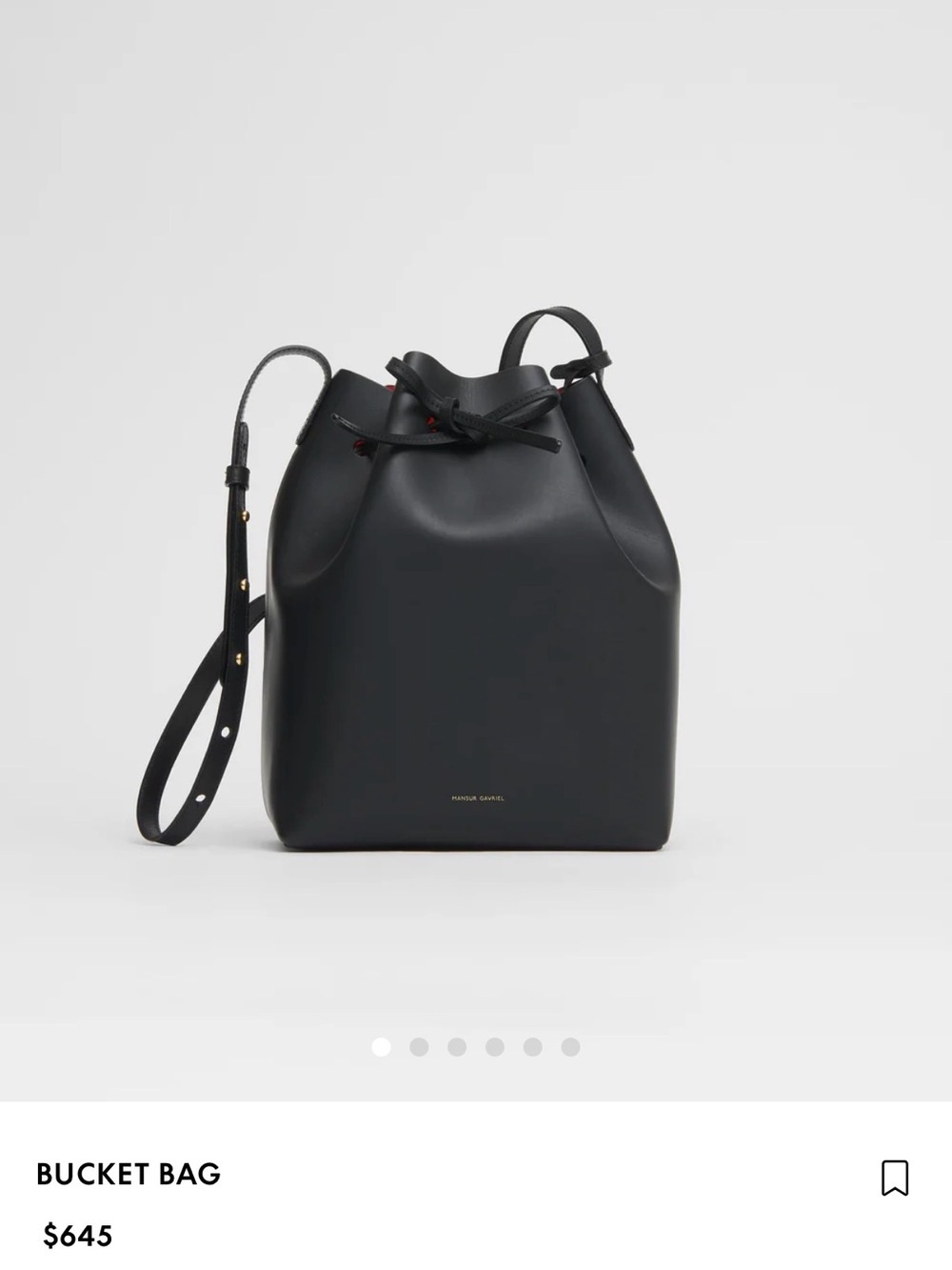Mansur Gavriel Black Leather Bucket Shoulder Bag